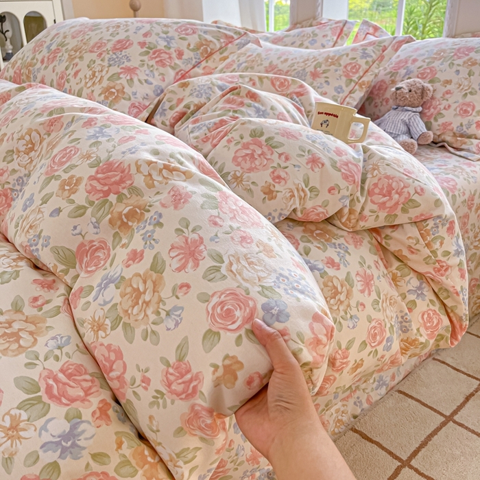 91家纺网 家纺一手货源 找家纺 莱通家纺 2025新款新疆棉加厚生态磨毛印花单被套 花恋