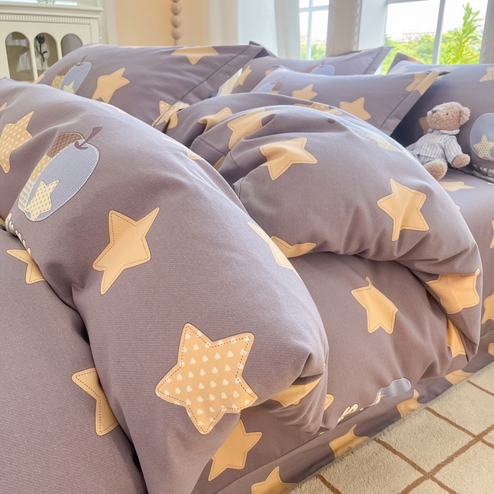 91家纺网 家纺一手货源 找家纺 莱通家纺 2025新款新疆棉加厚生态磨毛印花单被套 星芒物语