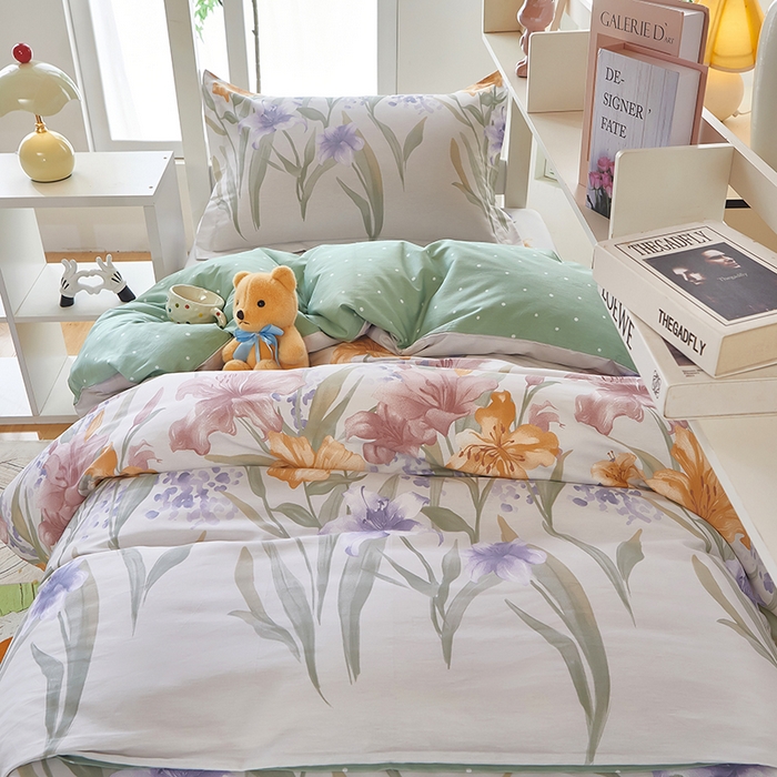 91家纺网 家纺一手货源 找家纺 安逸家纺 2024新款全棉学生三件套纯棉学生宿舍三件套 桂馥兰香