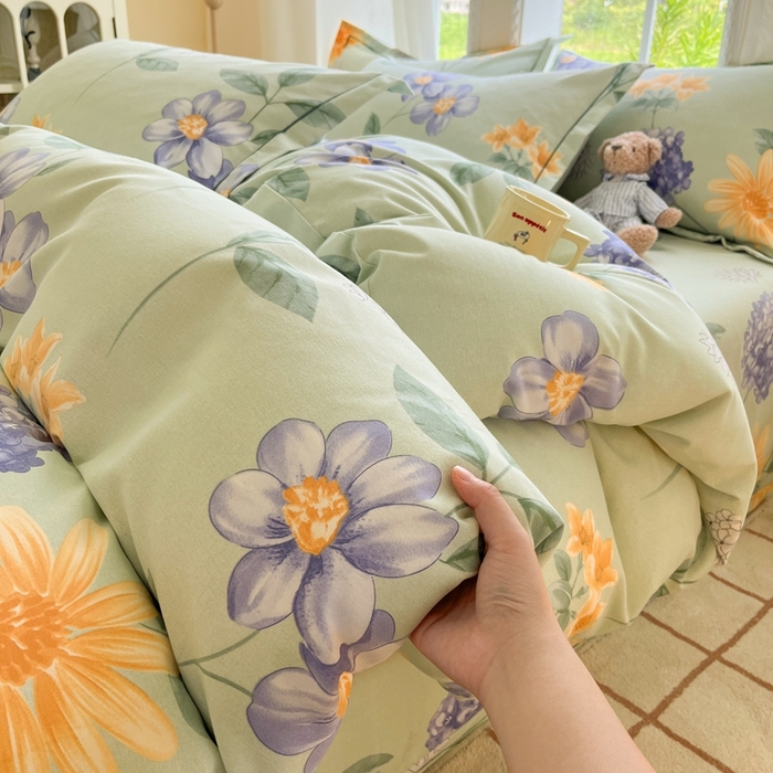 91家纺网 家纺一手货源 找家纺 莱通家纺 2025新款新疆棉加厚生态磨毛印花单被套 安娜