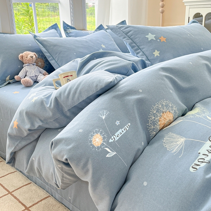 91家纺网 家纺一手货源 找家纺 莱通家纺 2025新款新疆棉加厚生态磨毛印花单被套 蒲公英