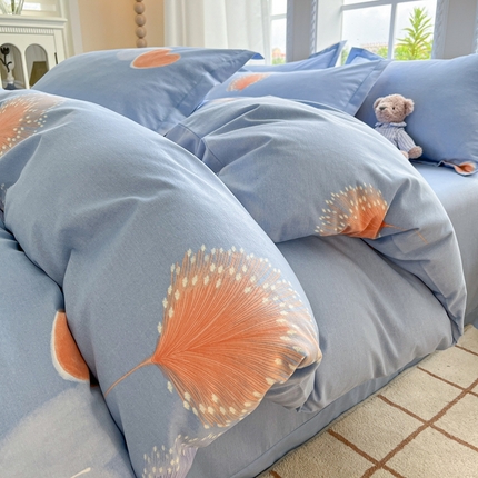 莱通家纺 2025新款新疆棉加厚生态磨毛印花单被套 浅韵