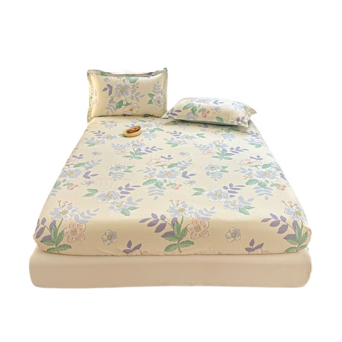 91家纺网 家纺一手货源 找家纺 帛织澜家纺 2025新款喷气12868系列纯棉印花单床笠 花漾星辰