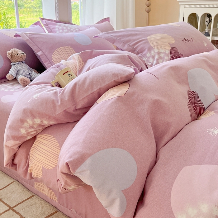 91家纺网 家纺一手货源 找家纺 莱通家纺 2025新款新疆棉加厚生态磨毛印花单被套 怦然心动