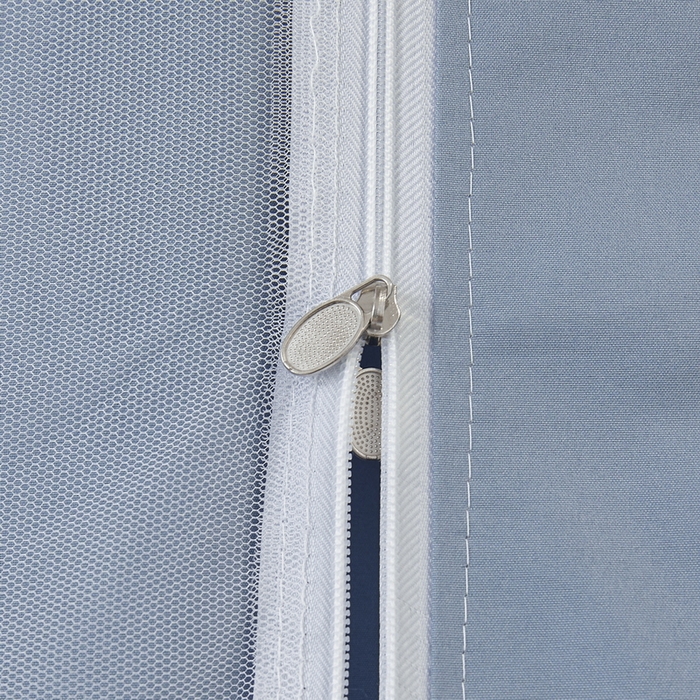 91家纺网 家纺一手货源 找家纺 夏彩 2025新款植绒布蕾丝绣花强遮光铁艺支架学生蚊帐-88625 88625-云水蓝