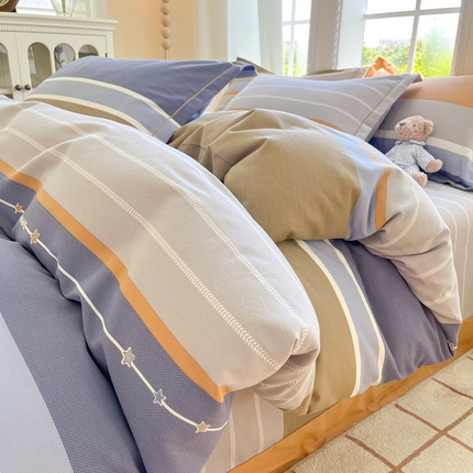 莱通家纺 2025新款新疆棉加厚生态磨毛印花单被套 米兰印象