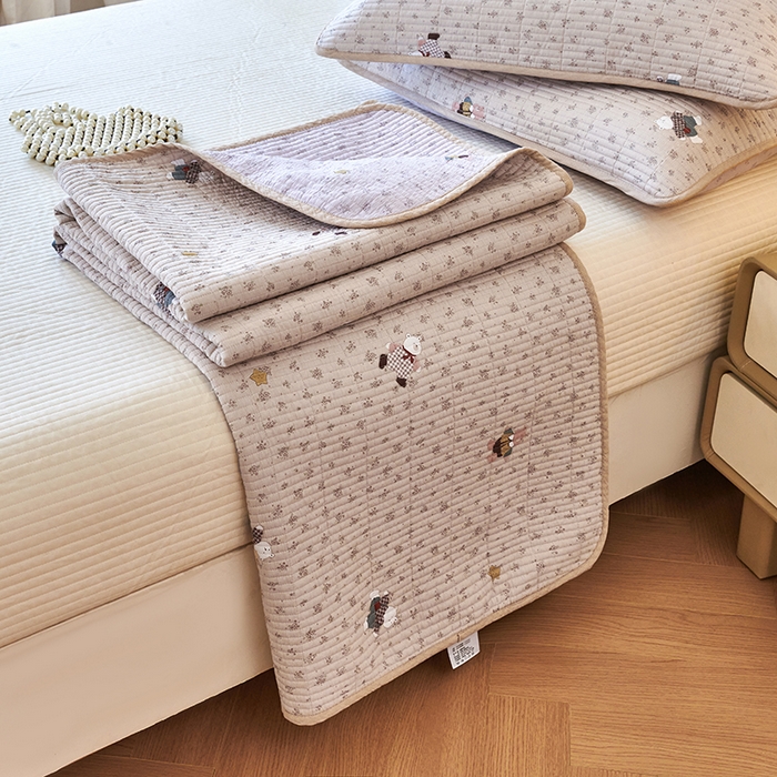 91家纺网 家纺一手货源 找家纺 莎果家纺 2025新款12868双面纯棉床盖三件套 小伙伴