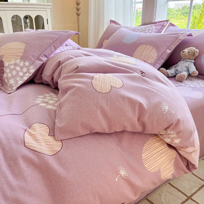 91家纺网 家纺一手货源 找家纺 莱通家纺 2025新款新疆棉加厚生态磨毛印花单被套 怦然心动