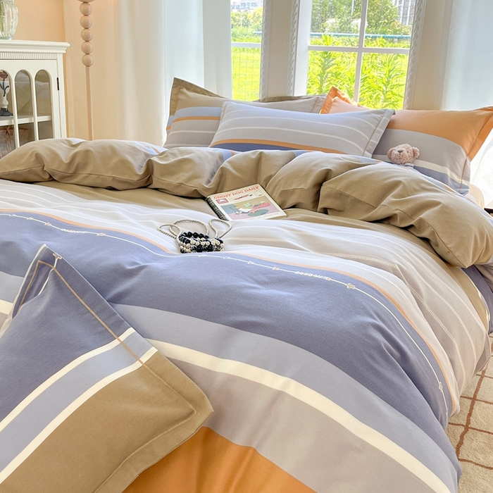 91家纺网 家纺一手货源 找家纺 莱通家纺 2025新款新疆棉加厚生态磨毛印花四件套 米兰印象