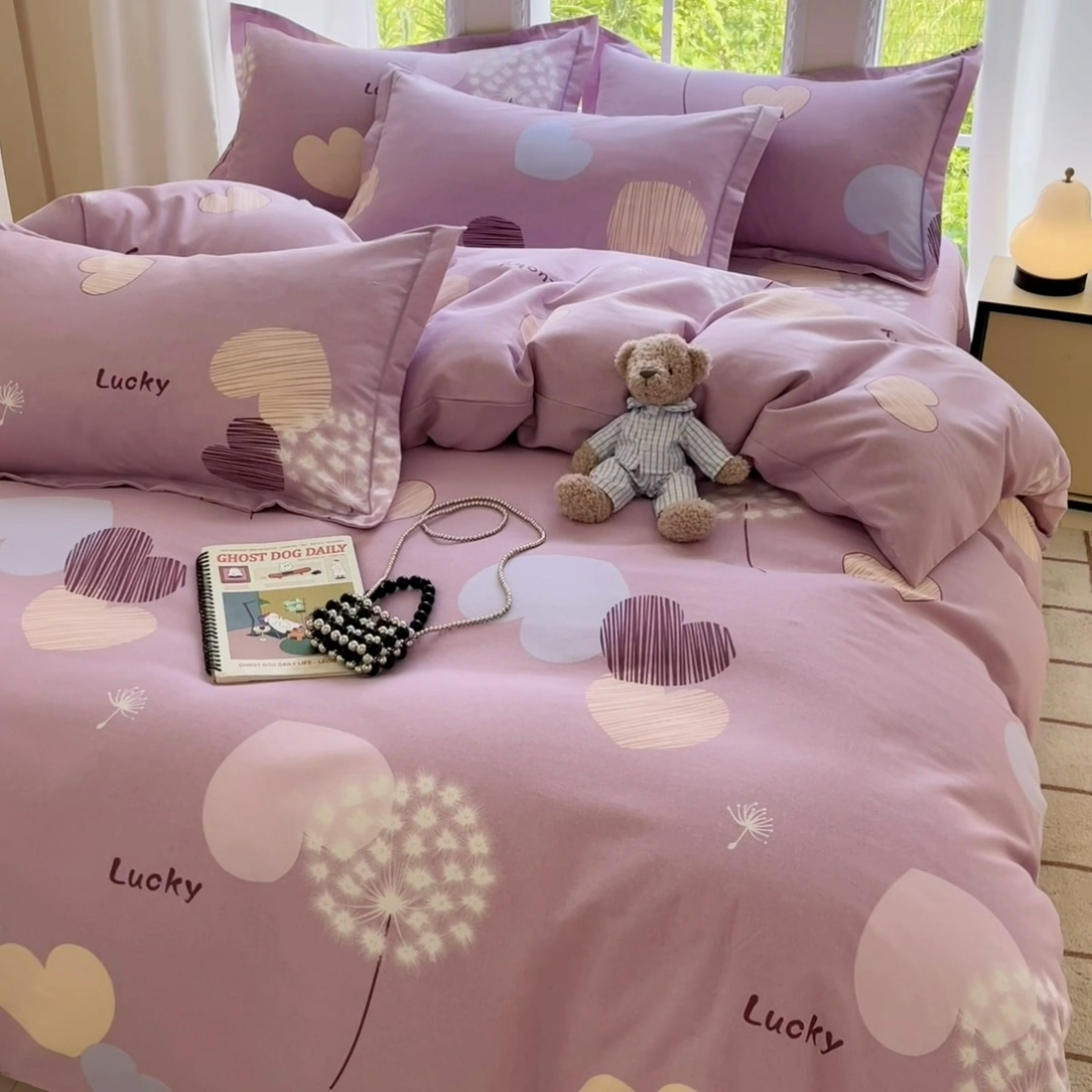 91家纺网 家纺一手货源 找家纺 莱通家纺 2025新款新疆棉加厚生态磨毛印花单被套 怦然心动