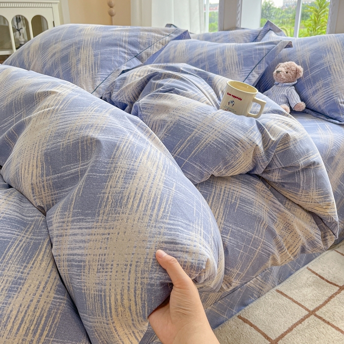 91家纺网 家纺一手货源 找家纺 莱通家纺 2025新款新疆棉加厚生态磨毛印花四件套 维也纳