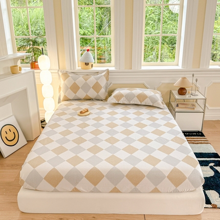 91家纺网 家纺一手货源 找家纺 帛织澜家纺 2025新款喷气12868系列纯棉印花单床笠 瑞吉斯