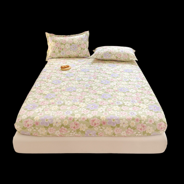 91家纺网 家纺一手货源 找家纺 帛织澜家纺 2025新款喷气12868系列纯棉印花单床笠 七色花海