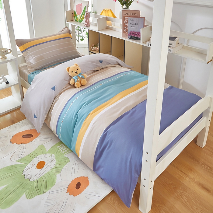 91家纺网 家纺一手货源 找家纺 安逸家纺 2024新款全棉学生三件套纯棉学生宿舍三件套 米兰印象