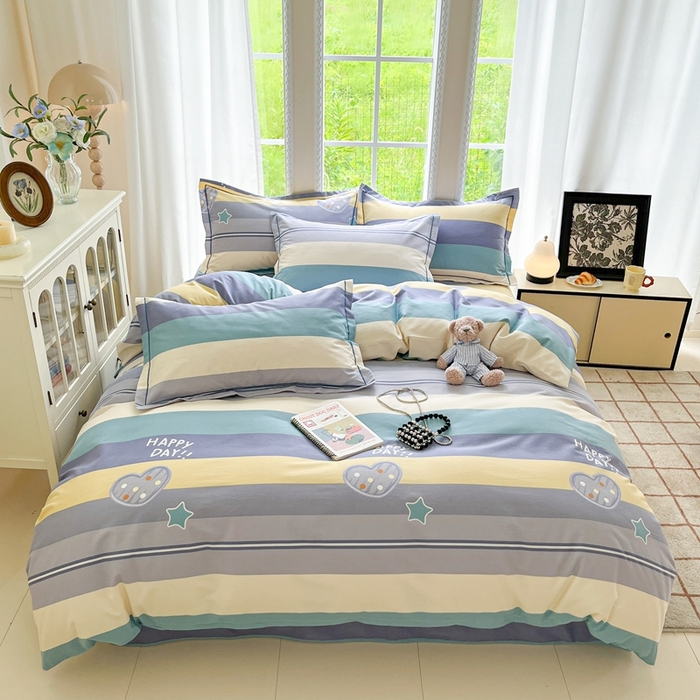 91家纺网 家纺一手货源 找家纺 莱通家纺 2025新款新疆棉加厚生态磨毛印花单被套 阿勒泰绿