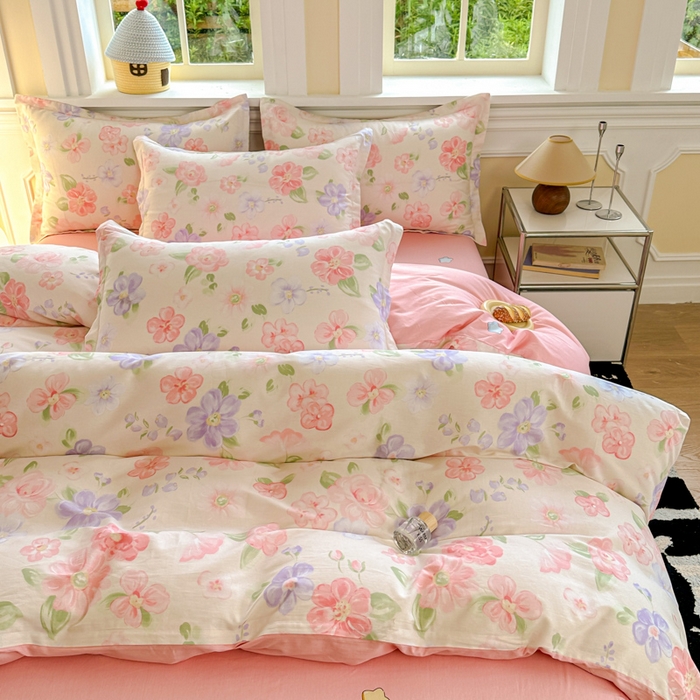 91家纺网 家纺一手货源 找家纺 帛织澜 12868全棉喷气印花四件套 遇妍