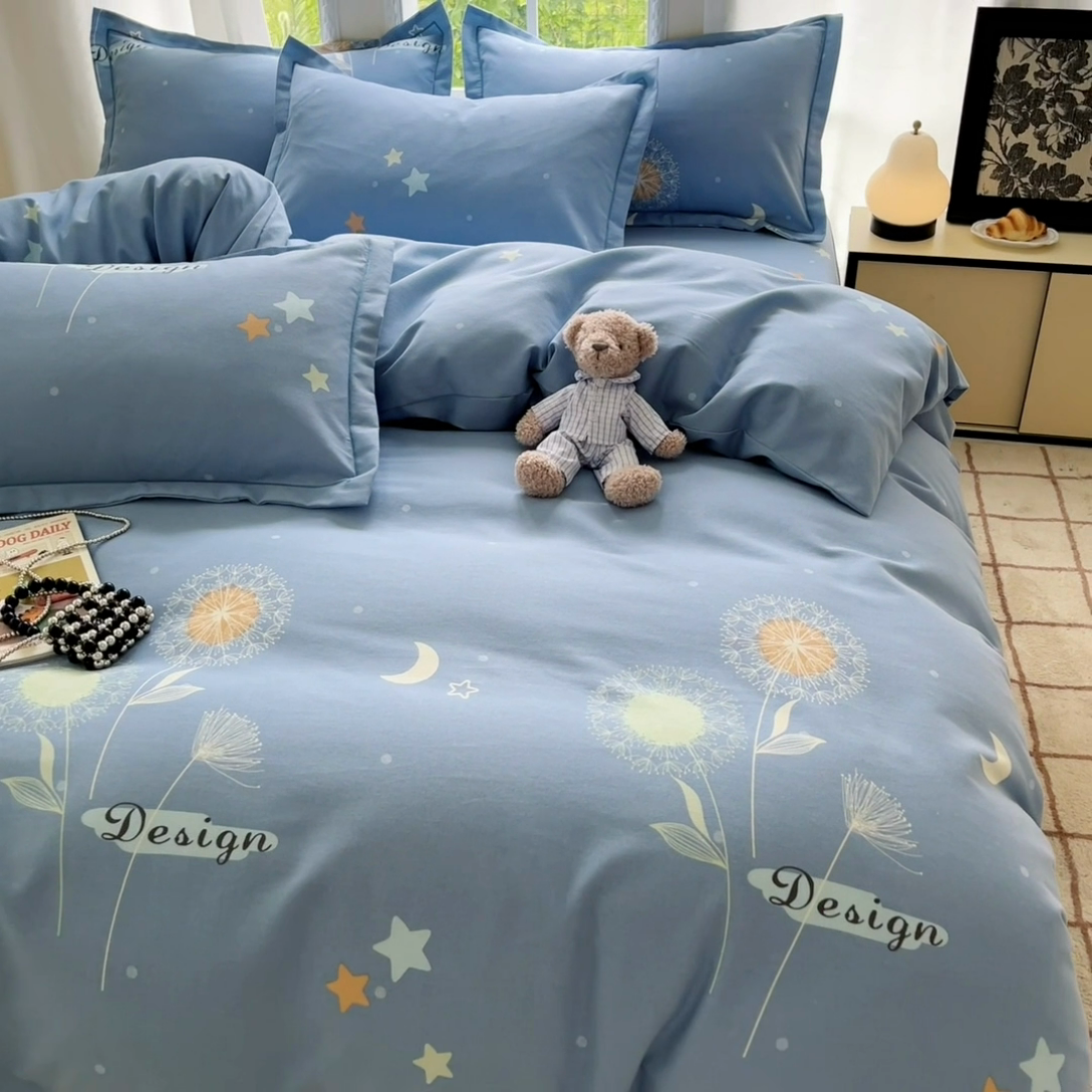 91家纺网 家纺一手货源 找家纺 莱通家纺 2025新款新疆棉加厚生态磨毛印花单被套 蒲公英