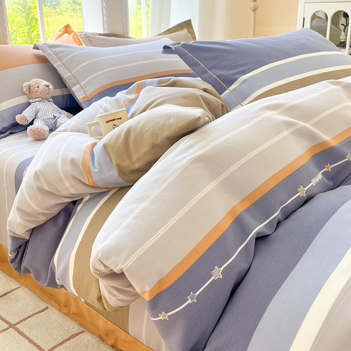 91家纺网 家纺一手货源 找家纺 莱通家纺 2025新款新疆棉加厚生态磨毛印花四件套 米兰印象