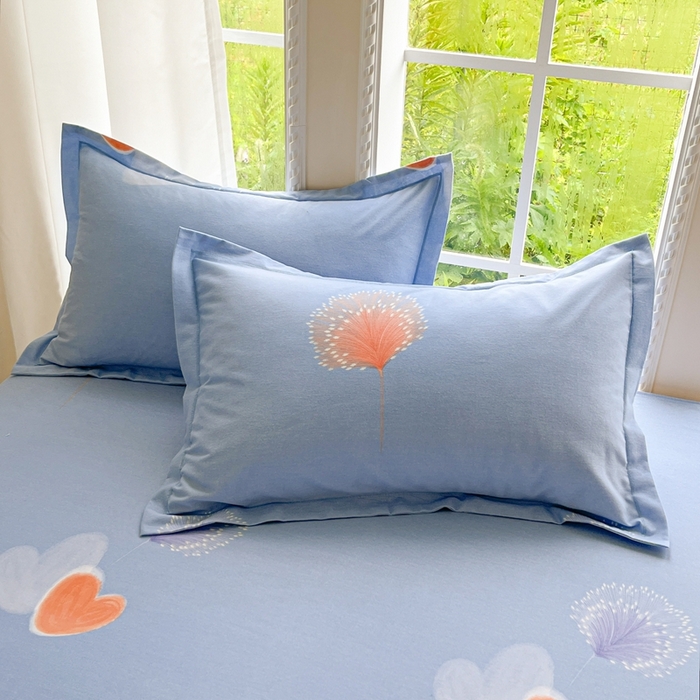 91家纺网 家纺一手货源 找家纺 莱通家纺 2025新款新疆棉加厚生态磨毛印花单枕套 浅韵