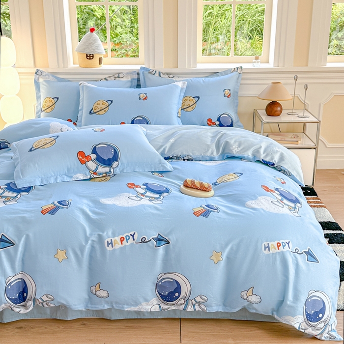 91家纺网 家纺一手货源 找家纺 帛织澜 12868全棉喷气印花四件套 太空奇遇