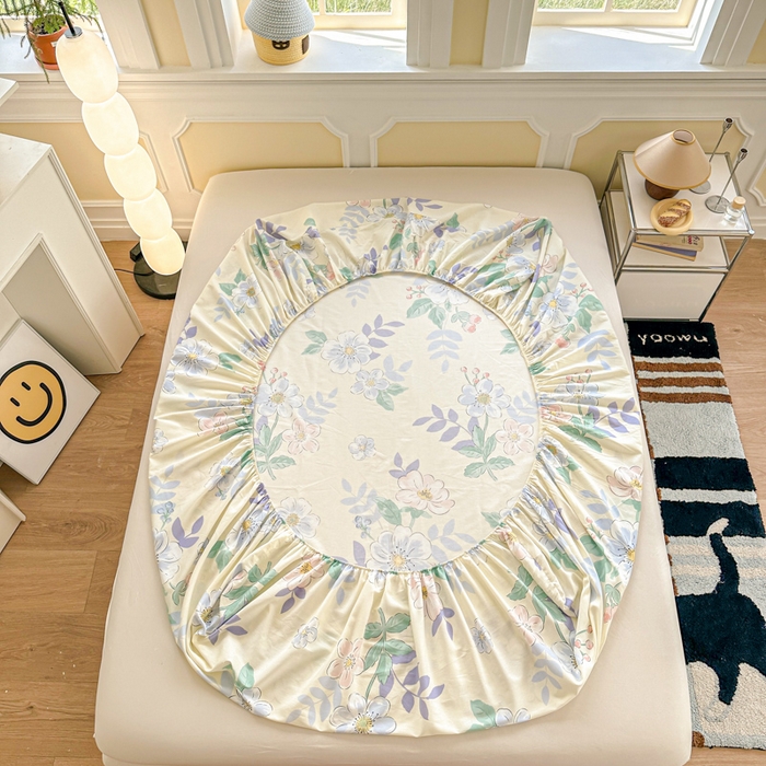 91家纺网 家纺一手货源 找家纺 帛织澜家纺 2025新款喷气12868系列纯棉印花单床笠 花漾星辰