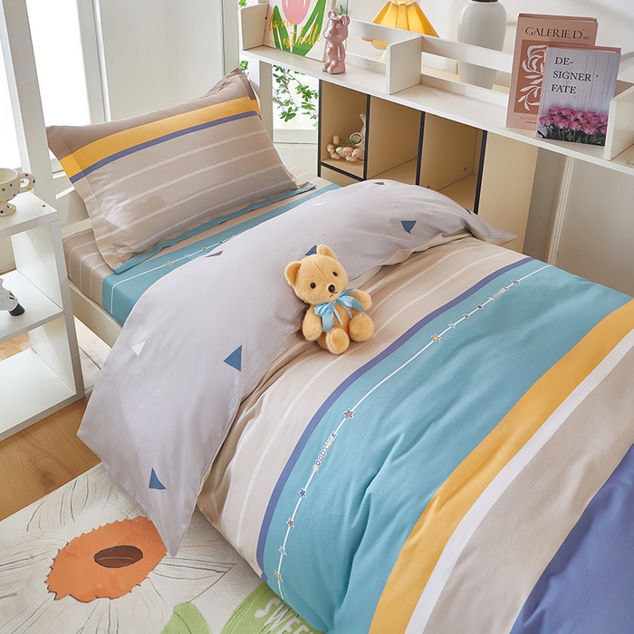 91家纺网 家纺一手货源 找家纺 安逸家纺 2024新款全棉学生三件套纯棉学生宿舍三件套 米兰印象