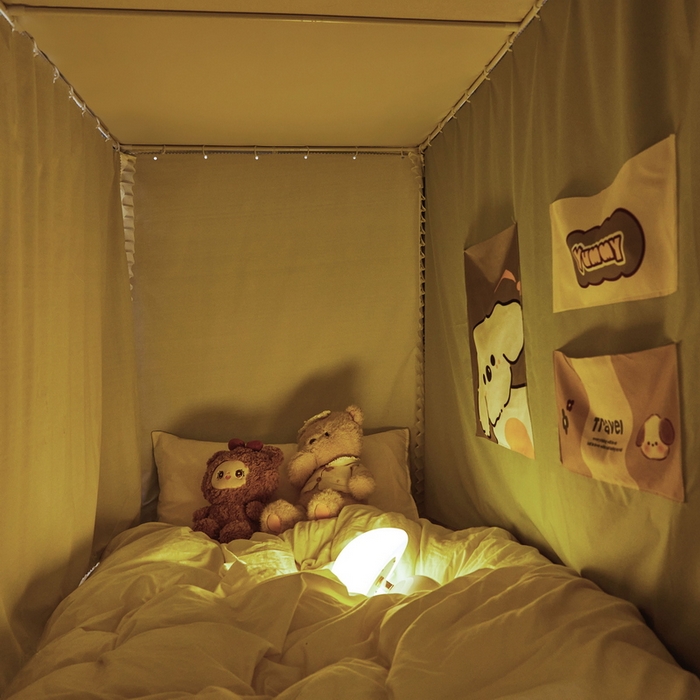 91家纺网 家纺一手货源 找家纺 夏彩 2025新款植绒布蕾丝绣花强遮光铁艺支架学生蚊帐-88625 88625-清新绿