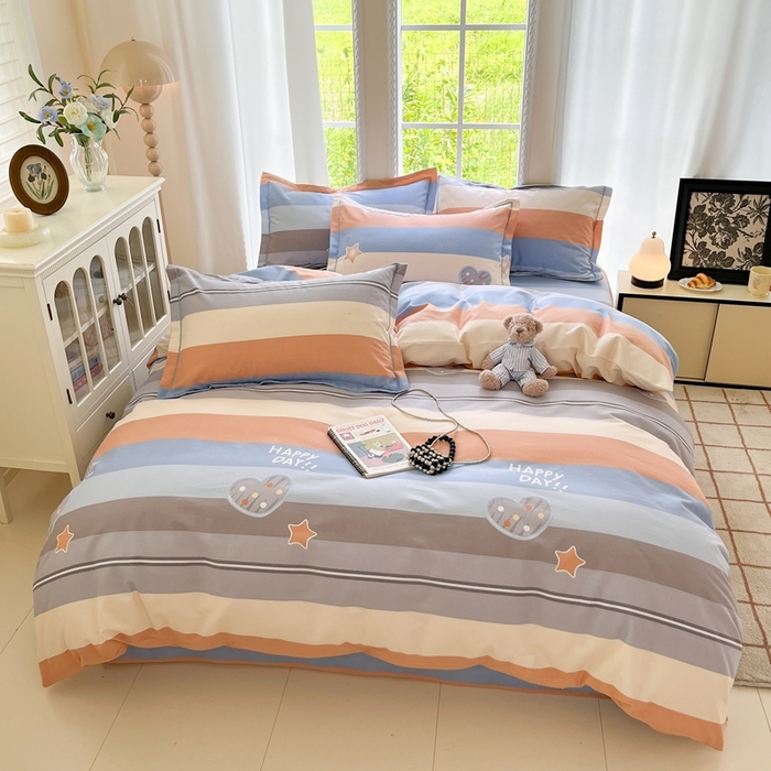 91家纺网 家纺一手货源 找家纺 莱通家纺 2025新款新疆棉加厚生态磨毛印花四件套 阿勒泰桔