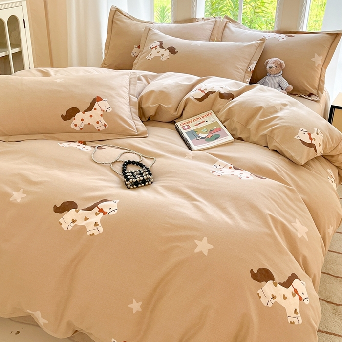 91家纺网 家纺一手货源 找家纺 莱通家纺 2025新款新疆棉加厚生态磨毛印花单被套 贝儿