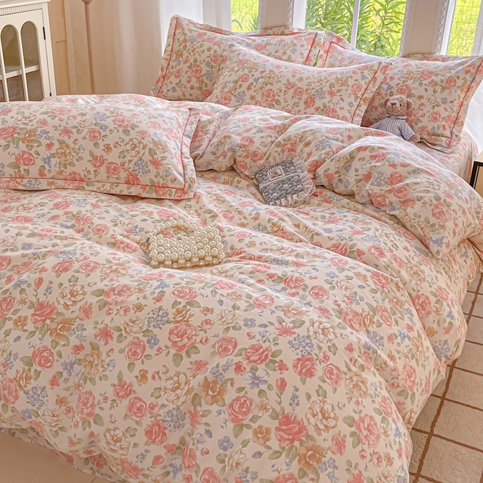 91家纺网 家纺一手货源 找家纺 莱通家纺 2025新款新疆棉加厚生态磨毛印花四件套 花恋