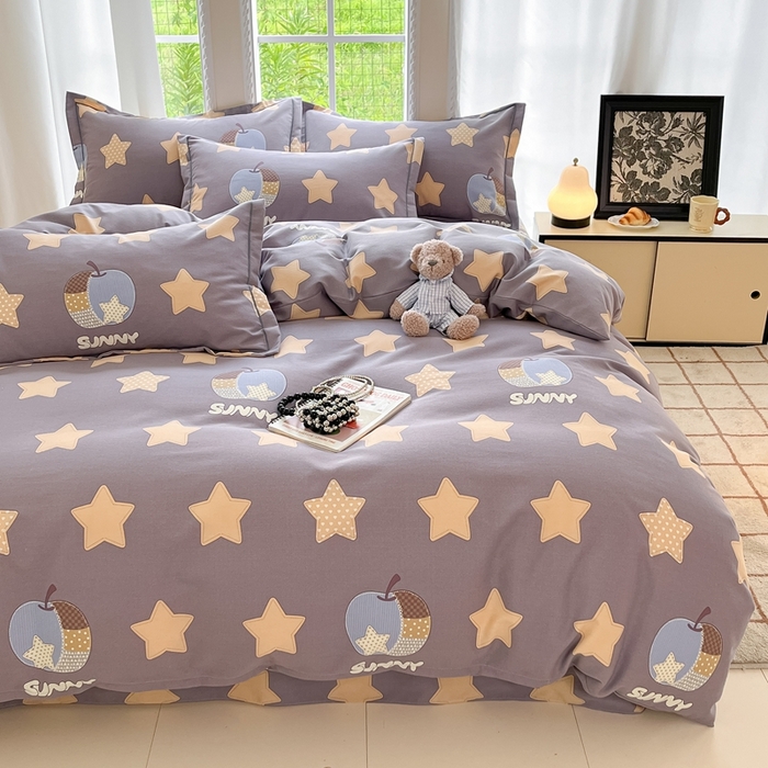 91家纺网 家纺一手货源 找家纺 莱通家纺 2025新款新疆棉加厚生态磨毛印花单被套 星芒物语