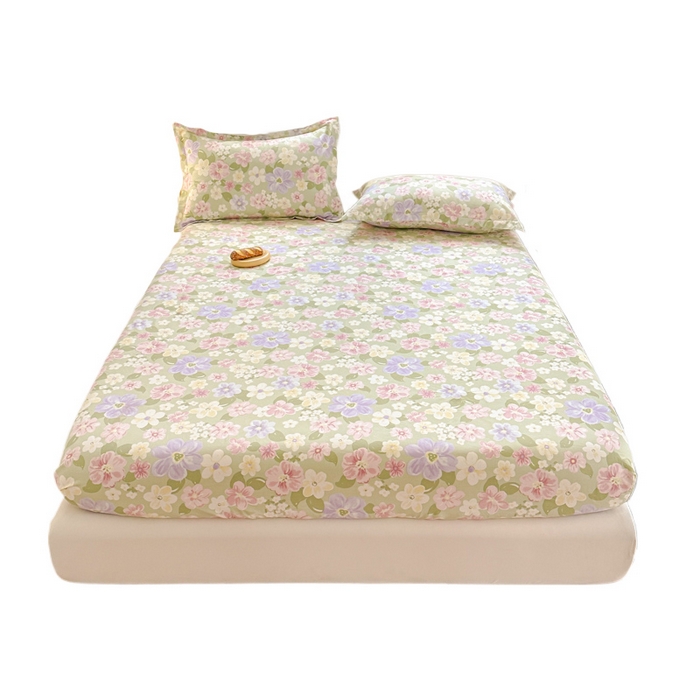 91家纺网 家纺一手货源 找家纺 帛织澜家纺 2025新款喷气12868系列纯棉印花单床笠 七色花海