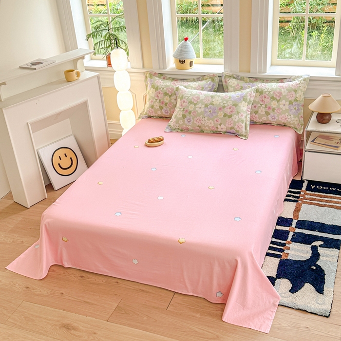 91家纺网 家纺一手货源 找家纺 帛织澜家纺 2025新款12868全棉喷气印花床单单件 七色花海-B版