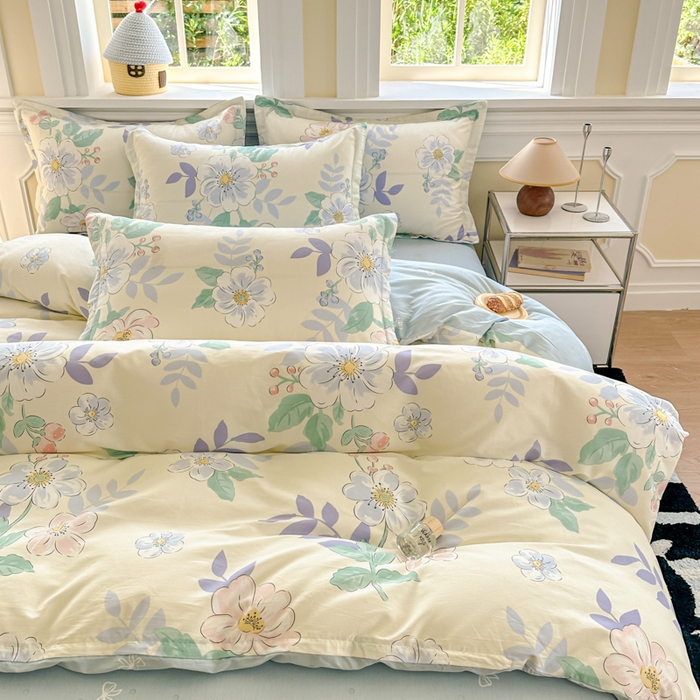 91家纺网 家纺一手货源 找家纺 帛织澜 12868全棉喷气印花四件套 花漾星辰