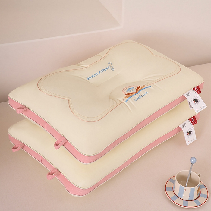 大熊枕芯 2025新款亲子款好运连连幼儿园儿童学生成人低枕头枕芯单枕芯 goodluck好运连连水洗枕-粉色 48x74cm低枕/只