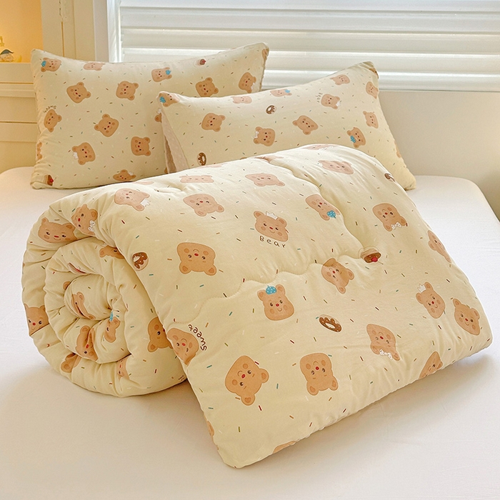 91家纺网 家纺一手货源 找家纺 （总）Mata蔓塔家 2025新款亲肤舒适水洗棉豆豆被被子被芯