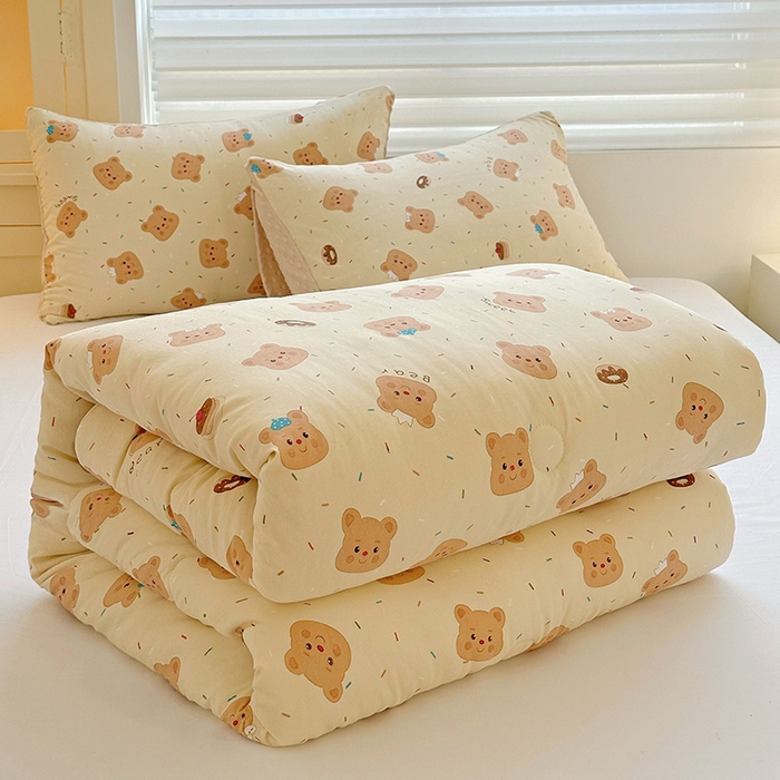 91家纺网 家纺一手货源 找家纺 Mata蔓塔家 2025新款亲肤舒适水洗棉豆豆被被子被芯 奥利奥小熊 