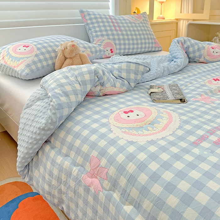 91家纺网 家纺一手货源 找家纺 Mata蔓塔家 2025新款亲肤舒适水洗棉豆豆被被子被芯 蛋糕KT