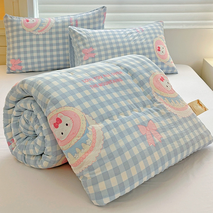 91家纺网 家纺一手货源 找家纺 Mata蔓塔家 2025新款亲肤舒适水洗棉豆豆被被子被芯 蛋糕KT