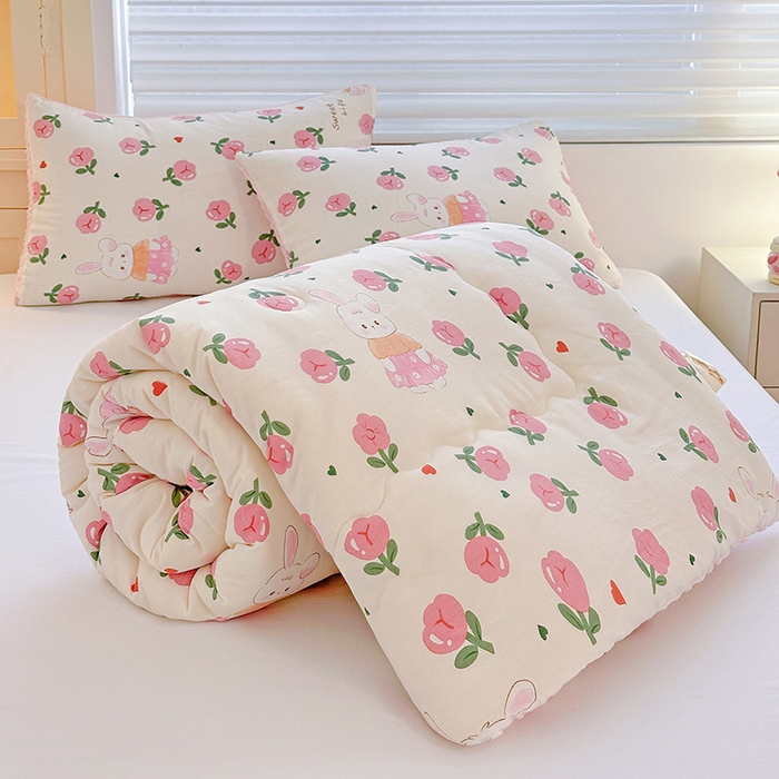 91家纺网 家纺一手货源 找家纺 Mata蔓塔家 2025新款亲肤舒适水洗棉豆豆被被子被芯 蔓塔玫瑰