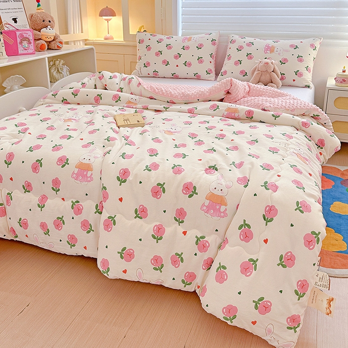 91家纺网 家纺一手货源 找家纺 Mata蔓塔家 2025新款亲肤舒适水洗棉豆豆被被子被芯 蔓塔玫瑰