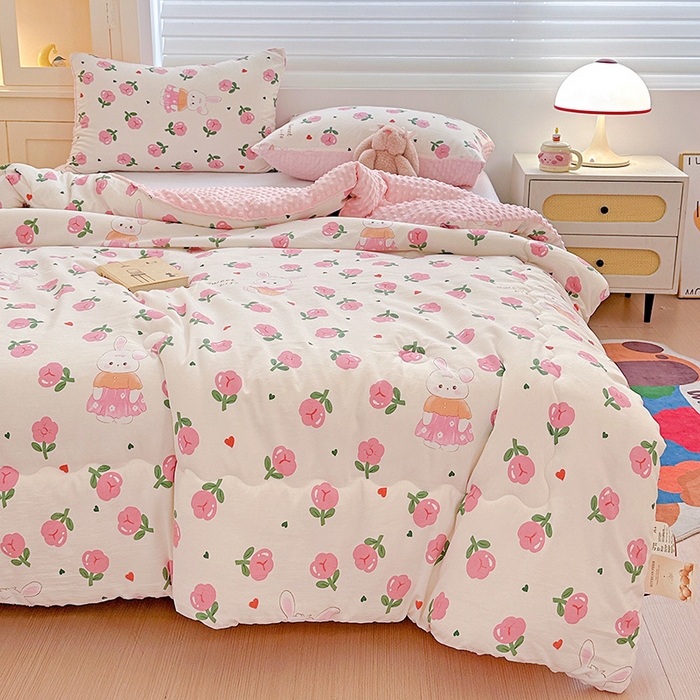 91家纺网 家纺一手货源 找家纺 Mata蔓塔家 2025新款亲肤舒适水洗棉豆豆被被子被芯 蔓塔玫瑰