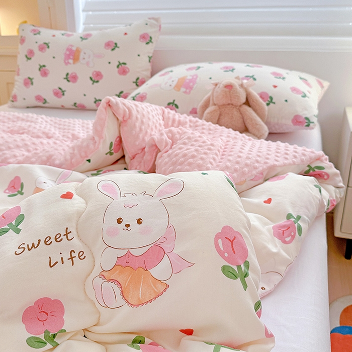 91家纺网 家纺一手货源 找家纺 Mata蔓塔家 2025新款亲肤舒适水洗棉豆豆被被子被芯 蔓塔玫瑰