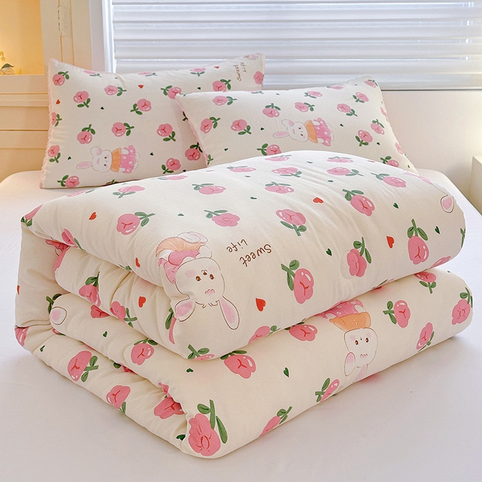 91家纺网 家纺一手货源 找家纺 Mata蔓塔家 2025新款亲肤舒适水洗棉豆豆被被子被芯 蔓塔玫瑰