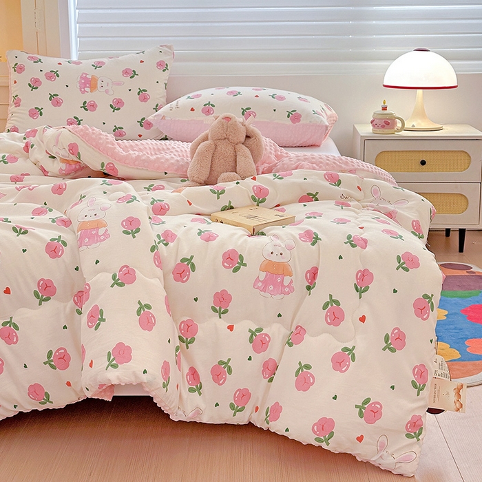 91家纺网 家纺一手货源 找家纺 Mata蔓塔家 2025新款亲肤舒适水洗棉豆豆被被子被芯 蔓塔玫瑰