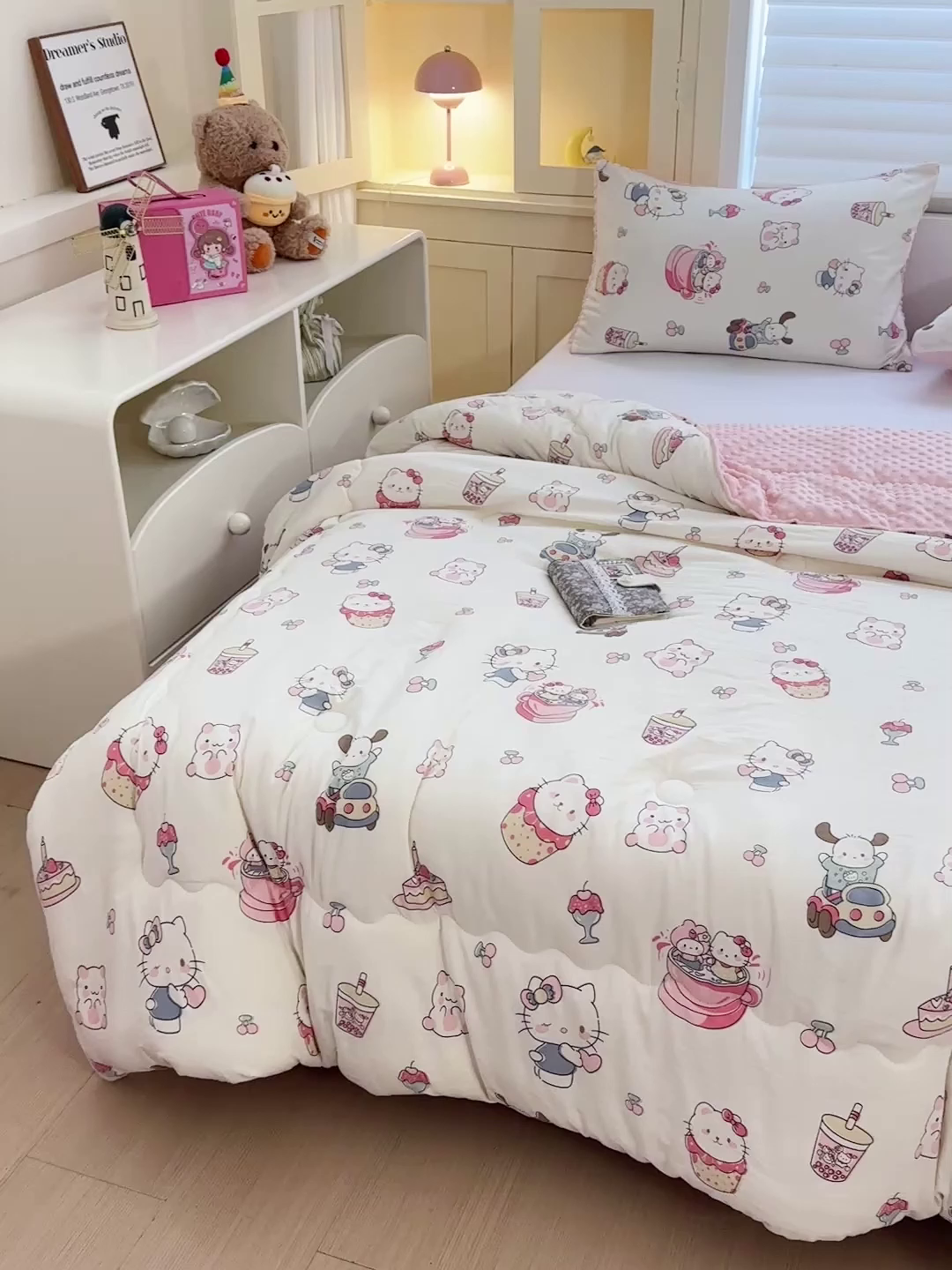 91家纺网 家纺一手货源 找家纺 Mata蔓塔家 2025新款亲肤舒适水洗棉豆豆被被子被芯 奶猫