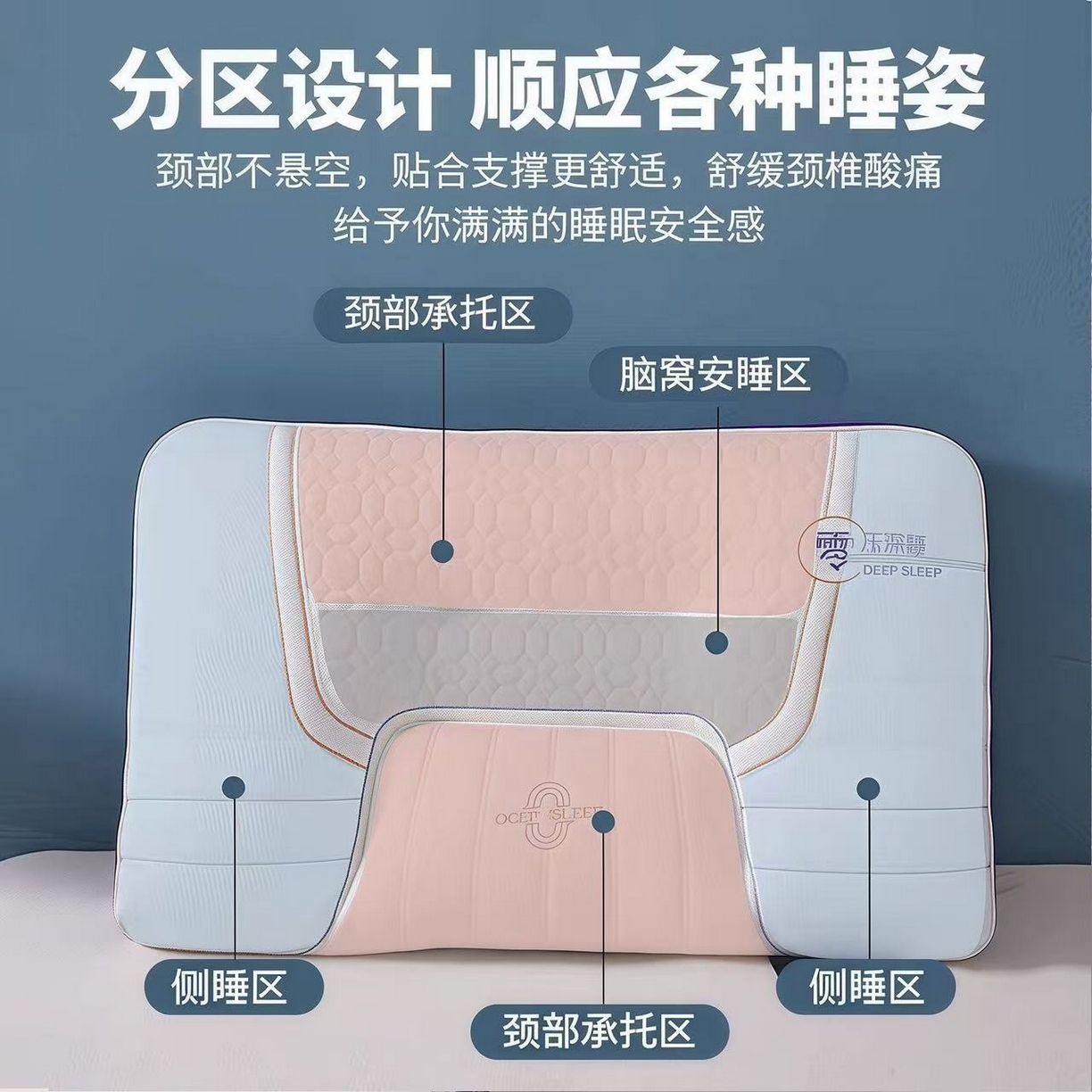 91家纺网 家纺一手货源 找家纺 （总）羽凡居 2025新款零压云端立体护颈简约亲肤云柔针织枕护颈枕枕头枕芯