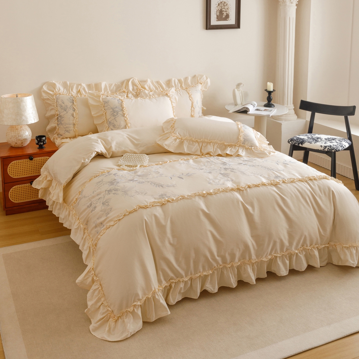 91家纺网 家纺一手货源 找家纺 （总）沐棉家居 2025新款法式轻奢100支贡缎长绒棉四件套