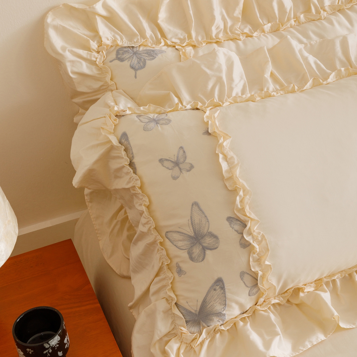 91家纺网 家纺一手货源 找家纺 沐棉家居 2025新款法式轻奢100支贡缎长绒棉四件套 轻舞