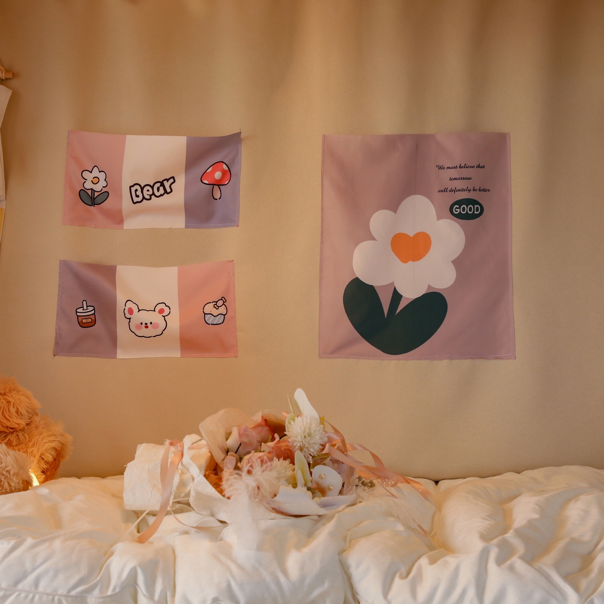 91家纺网 家纺一手货源 找家纺 夏彩 2025新款学生新款雪纺蕾丝强遮光可升降U型轨道蚊帐 甜心玫瑰